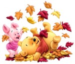 Pooh-Piglet-babies-leaves-autumn